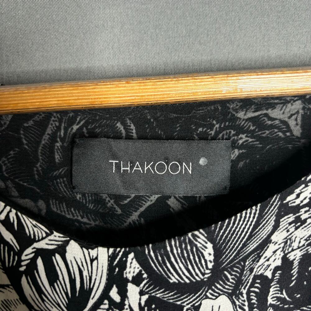 Thakoon Floral Silk Mini Dress Black/White Size 8 - Picture 4 of 4